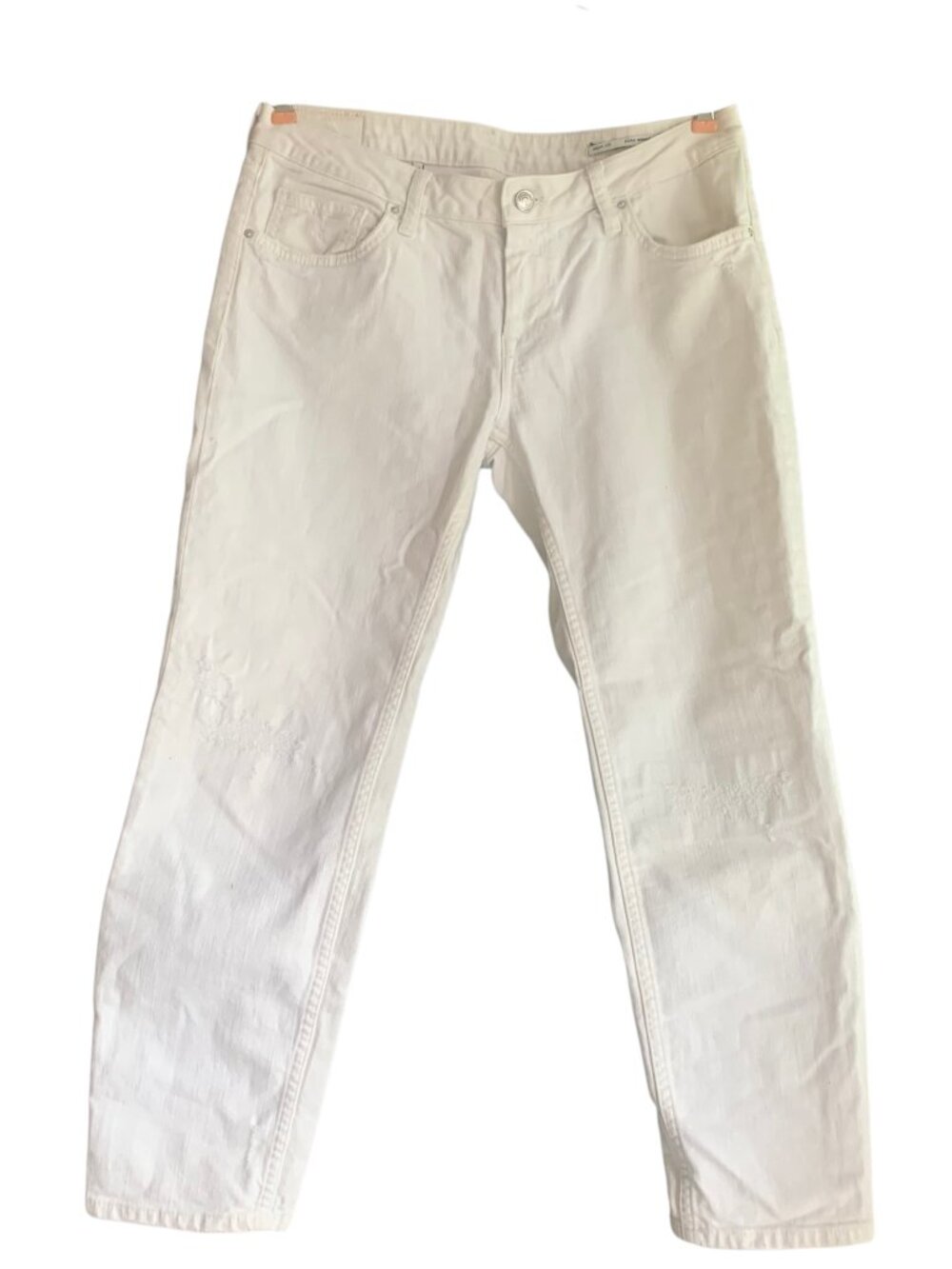 ZARA 8.5" Rise, Non-Stretchy, Distressed (no holes) Ankle Crop, Size 6